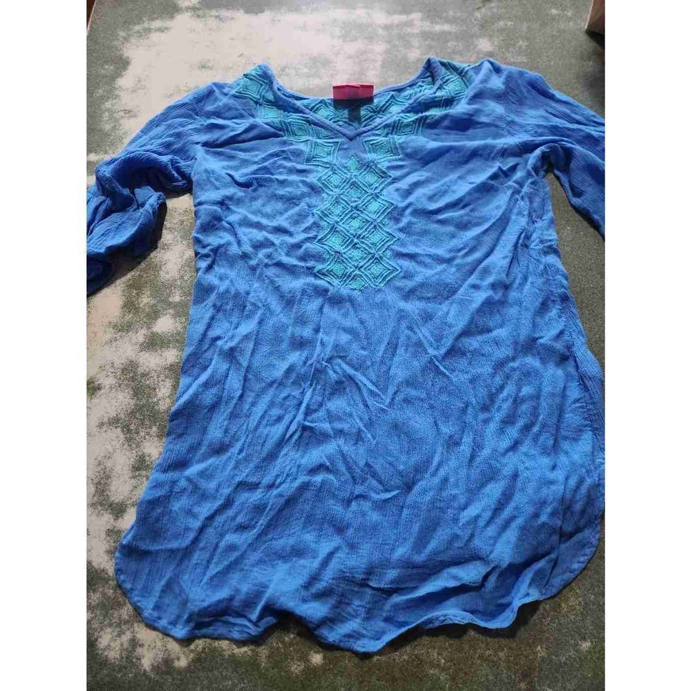 Lilly Pulitzer for Target blue embroidered blouse sz XS